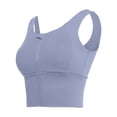 thumbnail image 4 of Vdoaml Zip Front Sports Bras for Women Plus Size High Support Yoga Crop Tank Ladies Compression Athletic Bra XXXXL Light Blue, 4 of 4