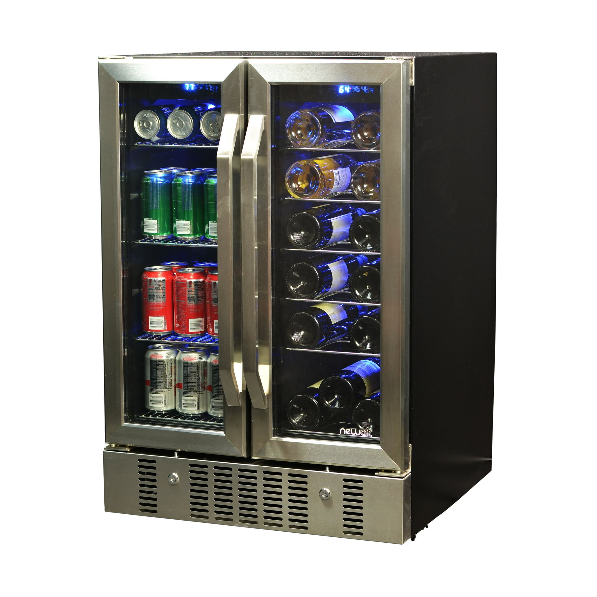 NewAir 18Bottle & 60Can Dual Zone Builtin Compressor Wine and