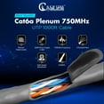 thumbnail image 6 of Cat6a Plenum Cable 1000ft - Certified 100% Solid Pure Copper, 23 AWG, 750 MHz, PoE++ (UTP) 10 GB High Speed, 6 of 6