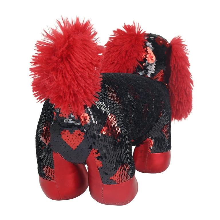 Way to Celebrate Valentine s Day 17in Sequined Dachshund Plush Toy Walmart