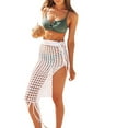 thumbnail image 3 of Women Summer Solid Color Skirt, Hollow Out High Waist Beachwear Skirt, 3 of 9