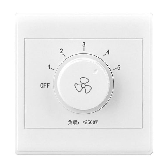 Yammee Ceiling Fan Speed Control Switch Wall Button LED Dimmer Switch AC220V Adjustment