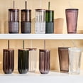 thumbnail image 6 of Better Homes & Gardens 21 oz Ribbed Glass Tumbler, Brown, 2-Pack, 6 of 7