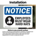 thumbnail image 3 of (2 Pack) Employees Must Wear Hard Hats OSHA Notice Sign 18 Inch X 12 Inch Vinyl Label Decal Sticker Weather Resistant, UV Protected for Workplace, Business, and Construction Site, Made, 3 of 7