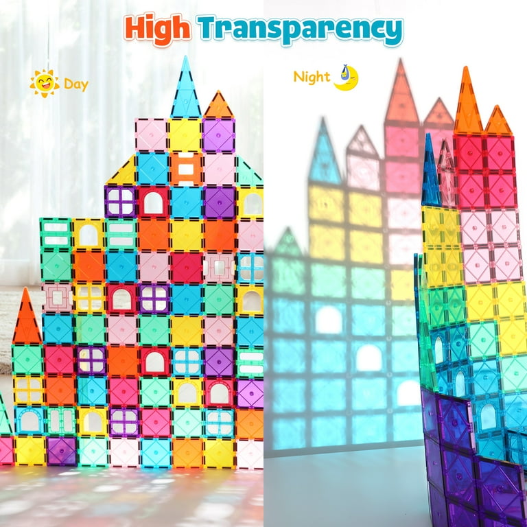 FunMagic Magnetic Tiles for Kids STEM Educational Building Blocks