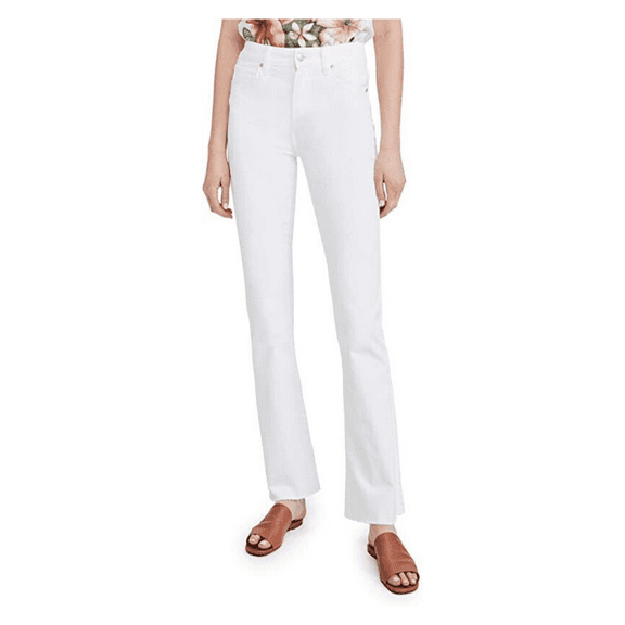 $225.00 PAIGE Women's High Rise Laurel Canyon Jeans, Crisp White, 30