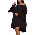 thumbnail image 2 of Vedolay Dress For Women Women Summer Dress Tshirt Beach Sundress Formal Plus Size Flowy Swing Short Sleeve Loose Tunic,Black M, 2 of 2