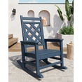 thumbnail image 2 of BeesClover Chaise Berçante d'Extérieur, Chaise Berçante de Patio en HDPE Résistante aux Intempéries, Berceuse de Porche avec Texture de Bois et Capacité de 380 Lb pour Patio, Extérieur, Cour Arrière, Balcon, Jardin, 2 of 8
