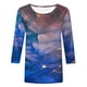 thumbnail image 4 of Tops Para Mujer Salir Tops Moda Casual Impreso Camiseta Suelta Media Manga 3/4 Blusa Cuello Redondo Odeerbi ODB148153, 4 of 5