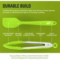 thumbnail image 2 of Kaluns Silicone Tongs Utensils for Cooking with Spatula - 4 Pcs Kitchen Tongs & Tong Set, Heat Resistant Non-Slip Serving Utensils - Green, 2 of 8