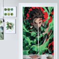 thumbnail image 3 of Cortina de puerta Kimetsu, cortina opaca para puerta de 34 x 57 pulgadas, cortina divisoria de privacidad para decoración del hogar, dormitorio, cocina, 2 paneles, 3 of 6