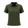 thumbnail image 3 of Uootdi Women's Collared Pocket Color Block Short Sleeve Solid Casual Tops Office Commute Style Lightweight Breathable Loose Fit Shirts Gift, 3 of 6