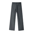 thumbnail image 5 of Lenpel Girls' Dress Pants Elastic High Waisted Straight Leg Twill Casual Trousers School Pants with Pockets 7-16 Y, 5 of 7