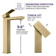 thumbnail image 6 of Enti Series Single Hole Single-Handle Vessel Bathroom Faucet in Brushed Brass, 6 of 6