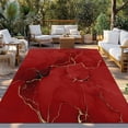 thumbnail image 2 of Red Marble Texture Outdoor Rug 6x9 Ft - Reversible Patio Rug Outdoor Camping Rugs, Vintage Minimalism Abstract Ombre Art Indoor Outdoor Area Rugs, Non-Slip Outdoor Carpet Runner for Deck/Porch, 2 of 8