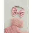 thumbnail image 6 of Newborn Infant Baby Girls Romper Dress 6M 12M 18M 24M Short Sleeve Bow Tulle Jumpsuits Summer Bodysuits with Headband Toddler Clothing, 6 of 10