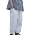 thumbnail image 2 of CPNG Girls Wide Leg Pants Solid Color Elastic Waist Casual Cropped Pants Trendy Baggy Lightweight Breathable Streetwear, 2 of 5
