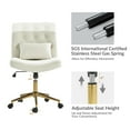 thumbnail image 6 of Adjustable Modern Swivel Velvet Desk Task Chair for Makeup Vanity Ivory, 6 of 8