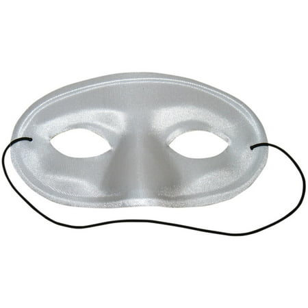 Adult size Masquerade Mask 6 1/2 inch White or Black Satin