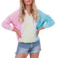 thumbnail image 1 of Qarigey Dyeing Gradient Hoodie Suéter con capucha Mujer Sudadera de manga larga suelta Top Prendas para la parte del cuerpo rosa azul amarillo METRO Qarigey AP000138-12B, 1 of 1