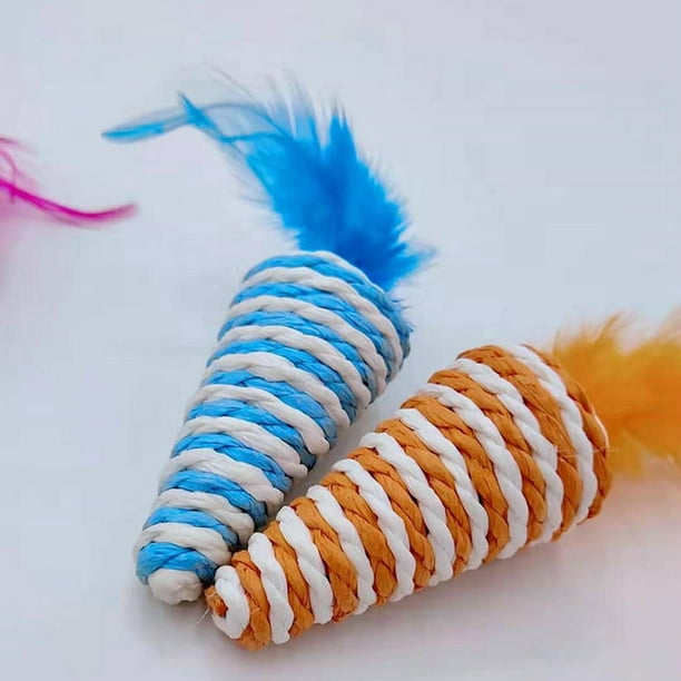 Chat sisal jouet interactif faux plumin piqûre chat gratté jouet chaton  jouet 