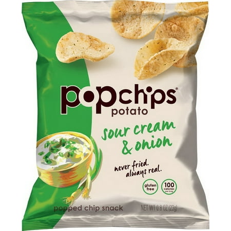 (Price/Case)Popchips 20082666777001 Popchips 0.8 oz Sour Cream & Onion 72 Ct Kosher Popped Potato