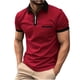 thumbnail image 2 of pstuiky Mangas cortas para hombre, Camisa deportiva de manga corta con solapa y cremallera a rayas para hombre camisas casuales para hombre s, 2 of 6