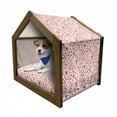 thumbnail image 1 of Valentines Pet House, Red and White Pattern with Sketchy Hearts Dots Arrows Romance and Love Theme, Outdoor & Indoor Portable Dog Kennel with Pillow and Cover, 5 Sizes, Scarlet White, by Ambesonne, 1 of 5