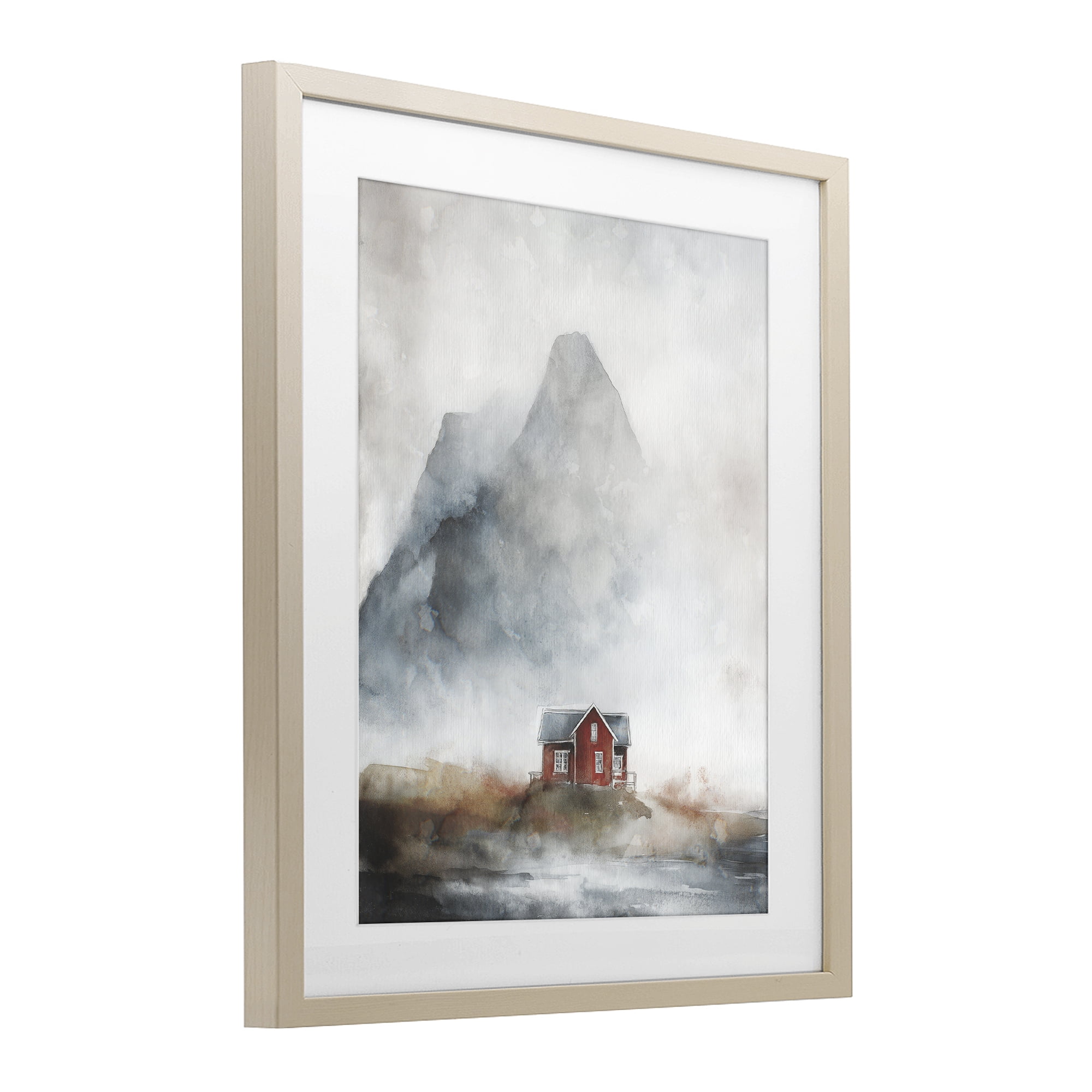 Stupell Industries Foggy Hugged Hut Birch Framed Print Under Glass, design by Svetlana Aleynikova