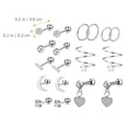 thumbnail image 2 of 1 Set Men Ear Studs Stainless Steel Ear Bone Studs Simple Earrings Ear Jewelries, 2 of 8