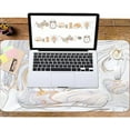 thumbnail image 6 of 4-in-1 Large Gaming Mouse Pad, Keyboard Wrist Rest Pad & Wrist Support Mousepad Set, Extended Desk Pad Waterproof Desk Mat for Home Office Study Game - White Marble, 6 of 7