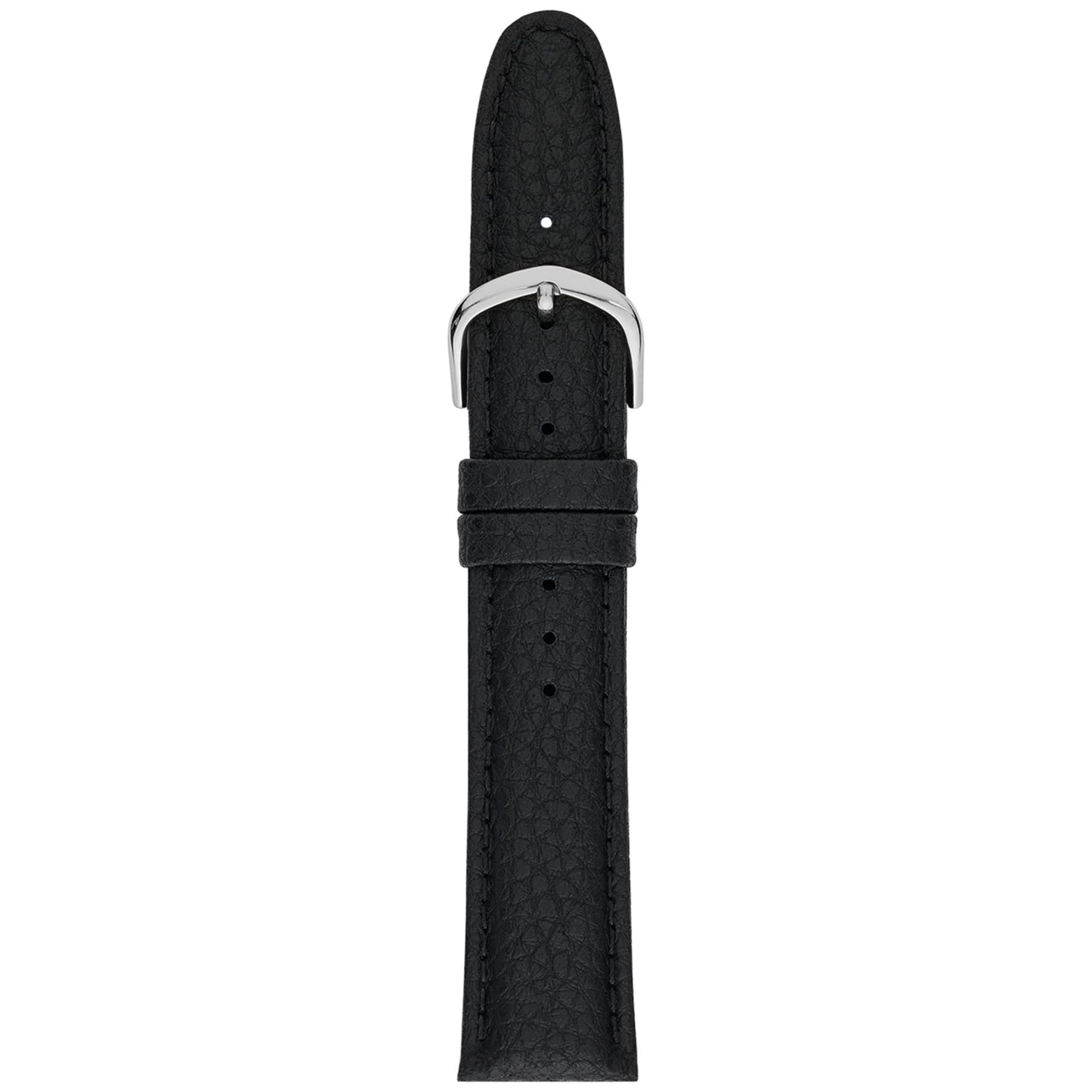 20MM Unisex Black Genuine Leather Textured Replacement Watch Band (FMDBA010)