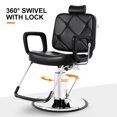 thumbnail image 4 of Professional Left Handed Reclining Hydraulic Barber Chair All Purpose Salon Spa Beauty Hair Styling Tattoo Equipment(Black), 4 of 21