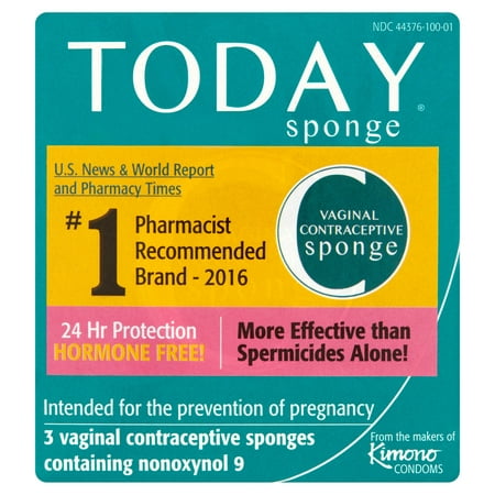 Today Sponge Vaginal Birth Control, Green, 3 Ct (Best Spermicide To Use)