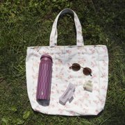 TAL 24oz Stainless Steel 2-in-1 Straw and Chug Water Bottle with Push Lid, Geometric Berry Print