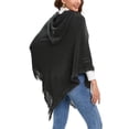 thumbnail image 4 of YouLoveIt Women's Poncho Sweater Shawls Capes Irregular Hem Soild Color Pullover Wrap Coats Tops Women Poncho Cape Sweater Knitwear Regular Size, 4 of 8