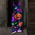 thumbnail image 4 of Halloween Pumpkin Print Jumpsuit for Women, Cute Fall Wide Leg Sleeveless Romper, Fashion Halloween Costumes Multicolor S, 4 of 7