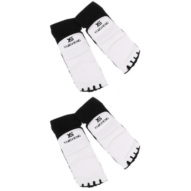2 Pair PU Foot Guard Karate MMA Pads Socks Sparring Gear 