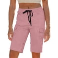 thumbnail image 2 of Hurxie Women's Cargo Shorts Quick Dry Athletic Shorts Lightweight Running Summer Hiking Shorts with Pockets Pink,S, 2 of 6