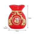 thumbnail image 2 of deevoka Chinese New Year Blessing Bag Vase - Resin Decorative Table Centerpiece for Home Red 15cm, 2 of 10