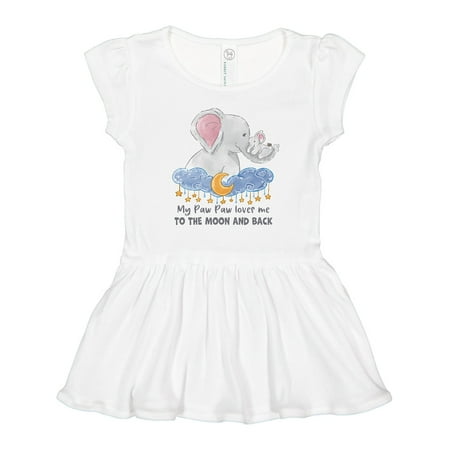 

Inktastic My Paw Paw Loves me to the Moon and Back Elephant Family Girls Toddler Dress