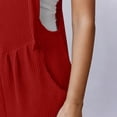 thumbnail image 5 of ClodeEU Women's Sleeveless Wide Leg Overall Shorts,Casual Loose Summer Romper Jumpsuit with Pockets Red,Women's Plus XL, 5 of 8