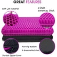 thumbnail image 2 of Gel Seat Cushion for Long Sitting, Extra Thick Gel Cushion for Wheelchair Soft Chair Pads for Office Home Chairs Car Seats Long Trips - Back Sciatica Hip Tailbone Pain Relief Cushion (Violet), 2 of 6