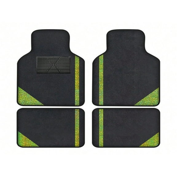 Leadwolf Car Floor Mats universal Full Coverage Auto Floor Mats All Weather Luxury Floor Liners Dirt - Resistant Car Mats Protector Car Carpet Black and Gold 4PCS