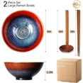 thumbnail image 3 of 8 Inch Ceramic Ramen Bowl Set of 2, 40oz Japanese Bowls with Spoons & Chopsticks,Durable,Microwave & Dishwasher Safe,Perfect for Ramen,Pho,Salad,Soup,Noodles，Mixing bowls (Aurora Galaxy), 3 of 8