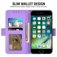 thumbnail image 5 of Compatible with iPhone 7plus 8plus 7/8 Plus Wallet Phone Case and Tempered Glass Screen Protector Flip Credit Card Holder Stand Flower Cell Cover for i Phone7s 7s + 7+ 8s 8+ Phones8 7p 8p Purple, 5 of 9