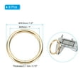 thumbnail image 2 of Uxcell 8 Pcs 1" Metal O Rings, Electroplated Zinc Alloy O Ring Buckle, Gold, 2 of 6
