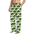 thumbnail image 2 of Uemuo Cute Broccoli Pattern Men's Wide Leg Palazzo Lounge Pants with Pockets Light Weight Loose Comfy Casual Pajama Pants-XX-Large, 2 of 9