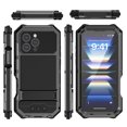 thumbnail image 2 of Dteck for iPhone 16 Pro Max Case with Built-in Screen Protector, Metal Heavy Duty Full Body Protective Case with Kickstand, Military Grade Shockproof Rugged Case for iPhone 16 Pro Max,Black, 2 of 7