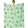 thumbnail image 3 of Avocado Blanket Cute Cartoon Avocado Toast Throw Blanket Avocado in Fitness Throws Avocado Stuff Gifts for Women, 3 of 6